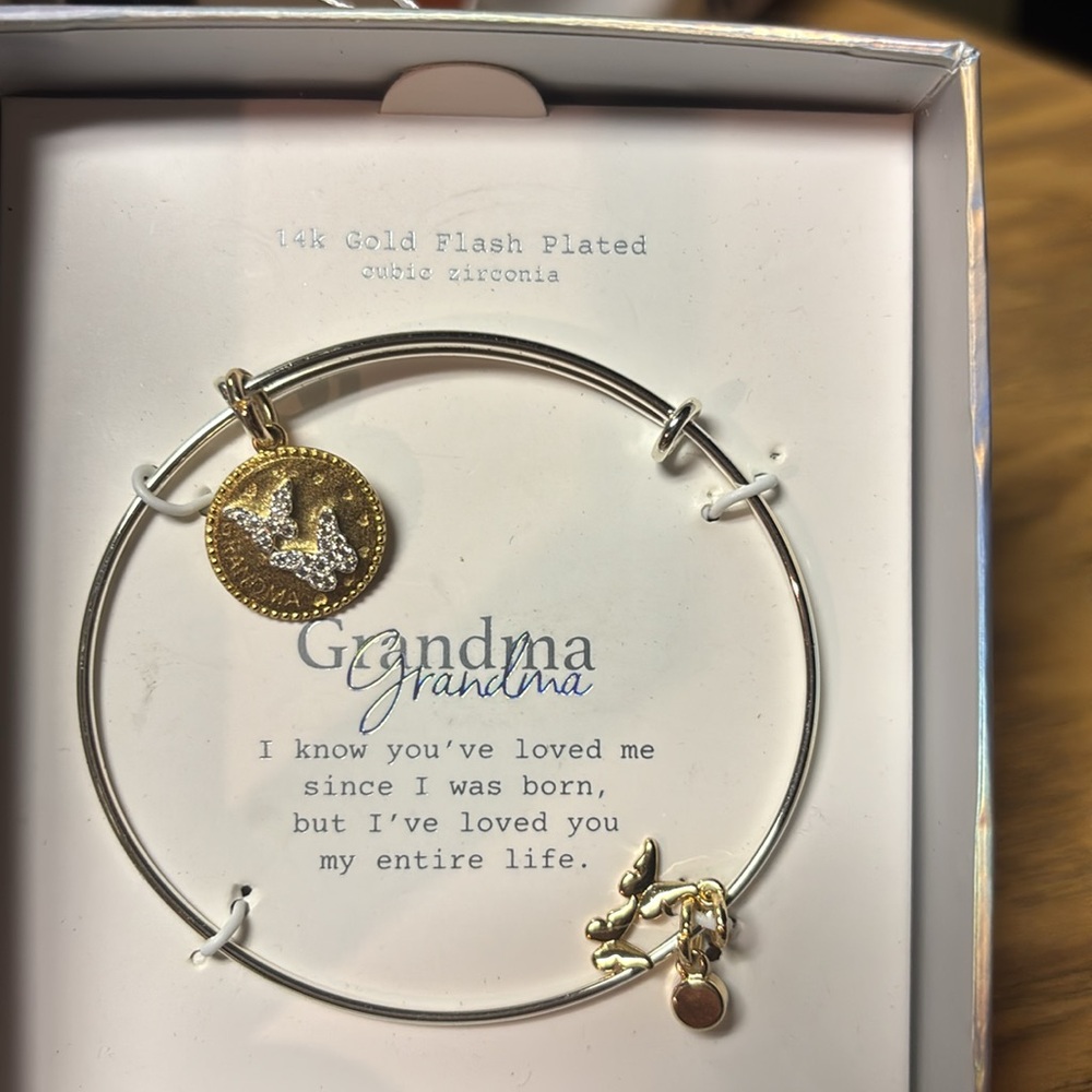 Gold and Silver Grandma Bangle Bracelet - Picture 4 of 7
